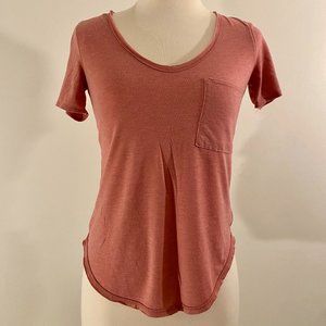 GARAGE Pink Short Sleeved Top w/ Pocket